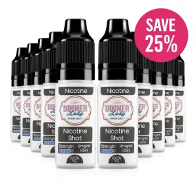 10 Bottles - Nicotine Shot 10ml 18mg