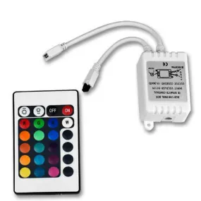 12V 5050 RGB LED Strip Controller box with 24 Key IR Remote Control