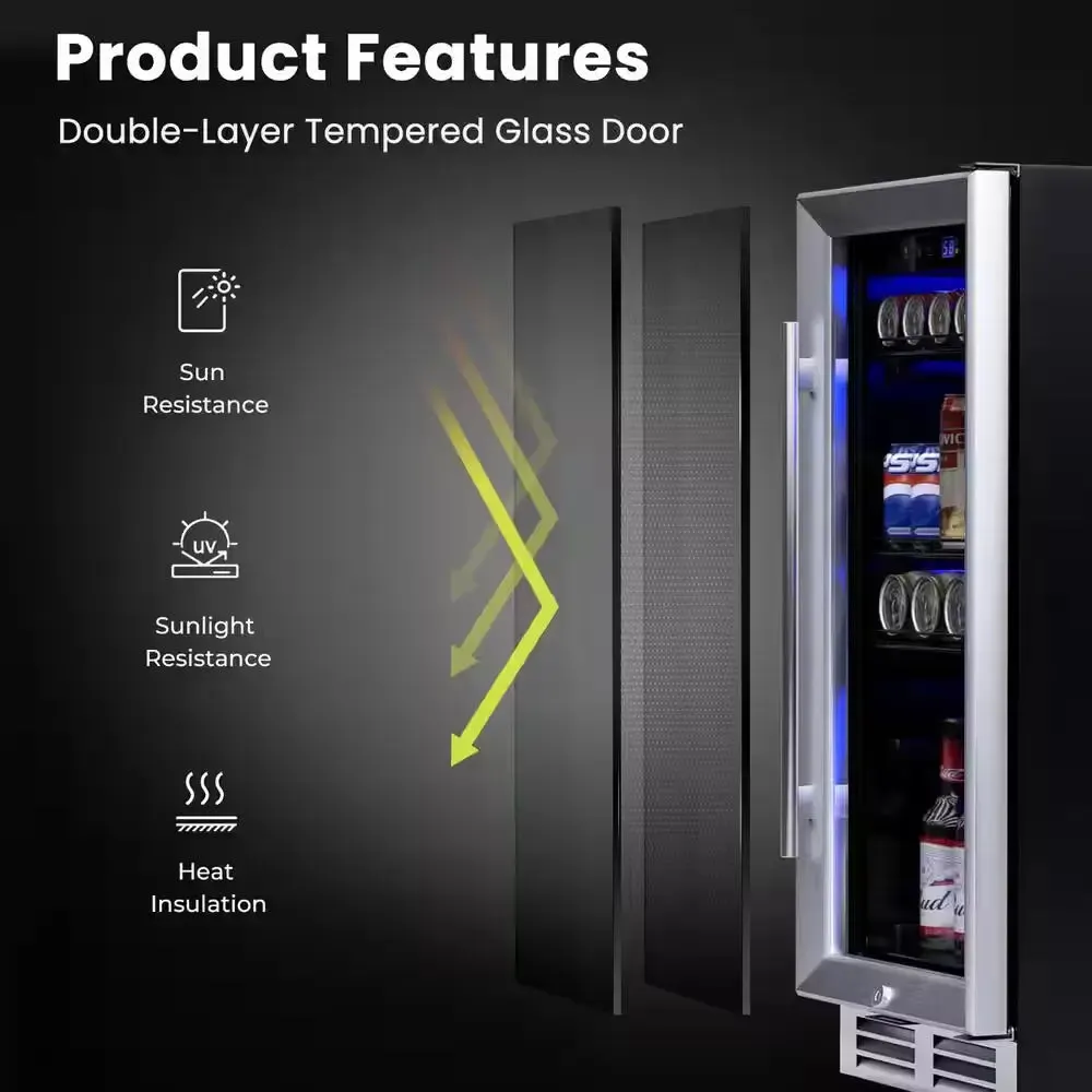 15 In. 46-Bottle Wine and Refrigerator 100-Can Beverage Cooler Built-In Freestanding Beverage