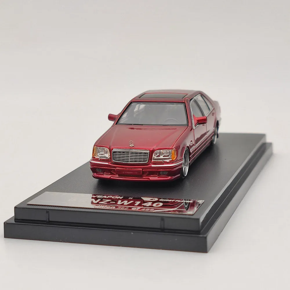 1/64 Street Weapon Benz W140 S600 Red Limited 499 Diecast Model Car Collection