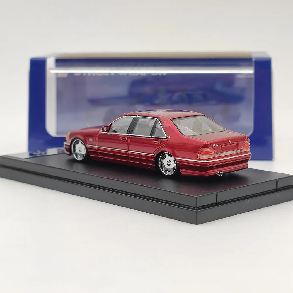 1/64 Street Weapon Benz W140 S600 Red Limited 499 Diecast Model Car Collection
