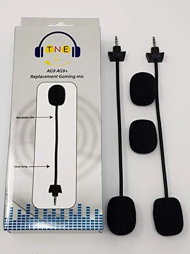 2-Pack Replacement AG9 Game Mics TNE 2.5mm Microphone Boom for PDP Afterglow AG 9 Legendary Collection Sound of Justice AG 9  Armored Wireless Xbox One PS4 PC Computer Gaming Headphones