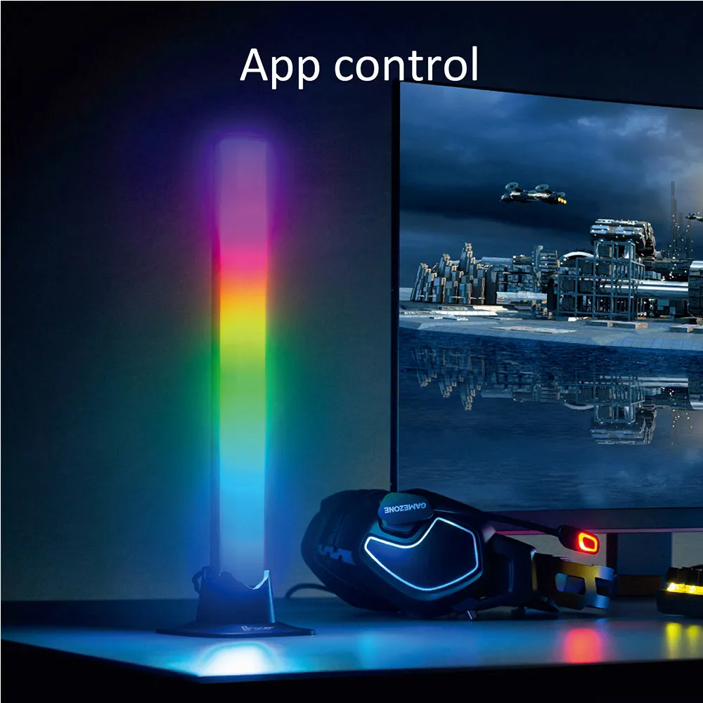 2Pcs USB Powered RGB Smart LED Light Bars Bluetooth Control Scene Music Synchronous Lights for Room Gaming Decoration