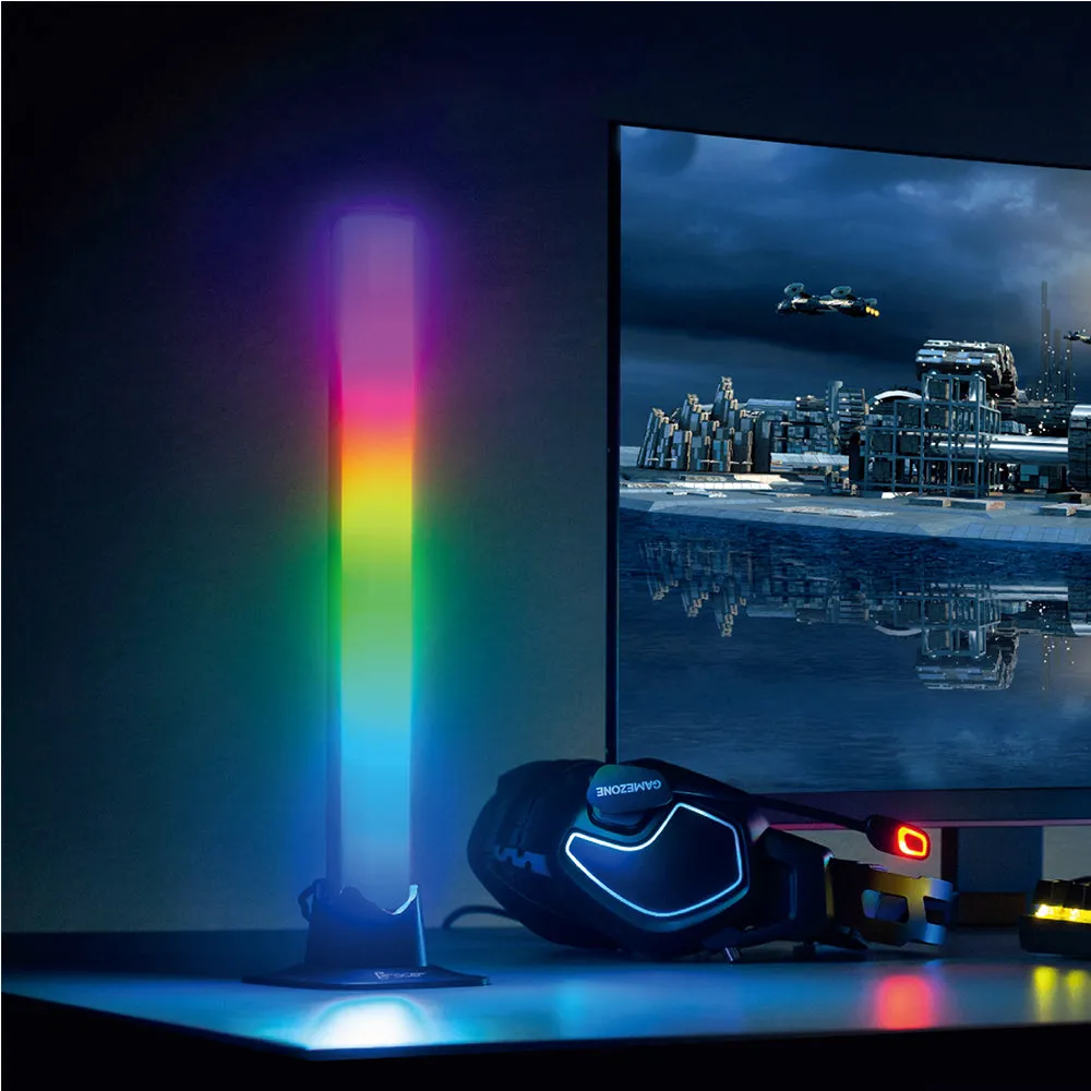 2Pcs USB Powered RGB Smart LED Light Bars Bluetooth Control Scene Music Synchronous Lights for Room Gaming Decoration
