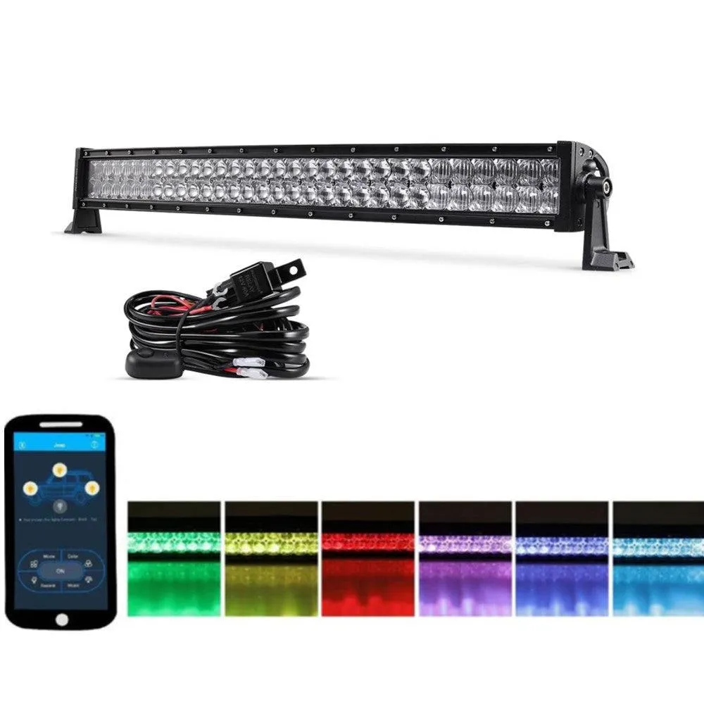 32 inch V-Series Curved  RGB Color Changing Off Road Led Light Bar
