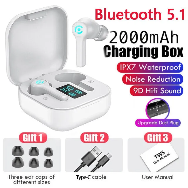 56 HOURS LONG Battery ES1 Wireless Bluetooth Earphones 5.1 Headsets Gaming Headphones with Microphonefor All ISO Android Phone