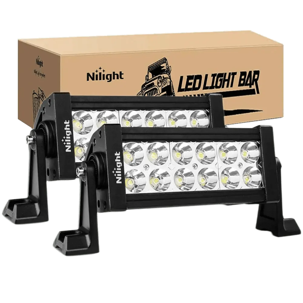 7.5 Inch 36W Double Row Spot Led Light Bars (Pair)
