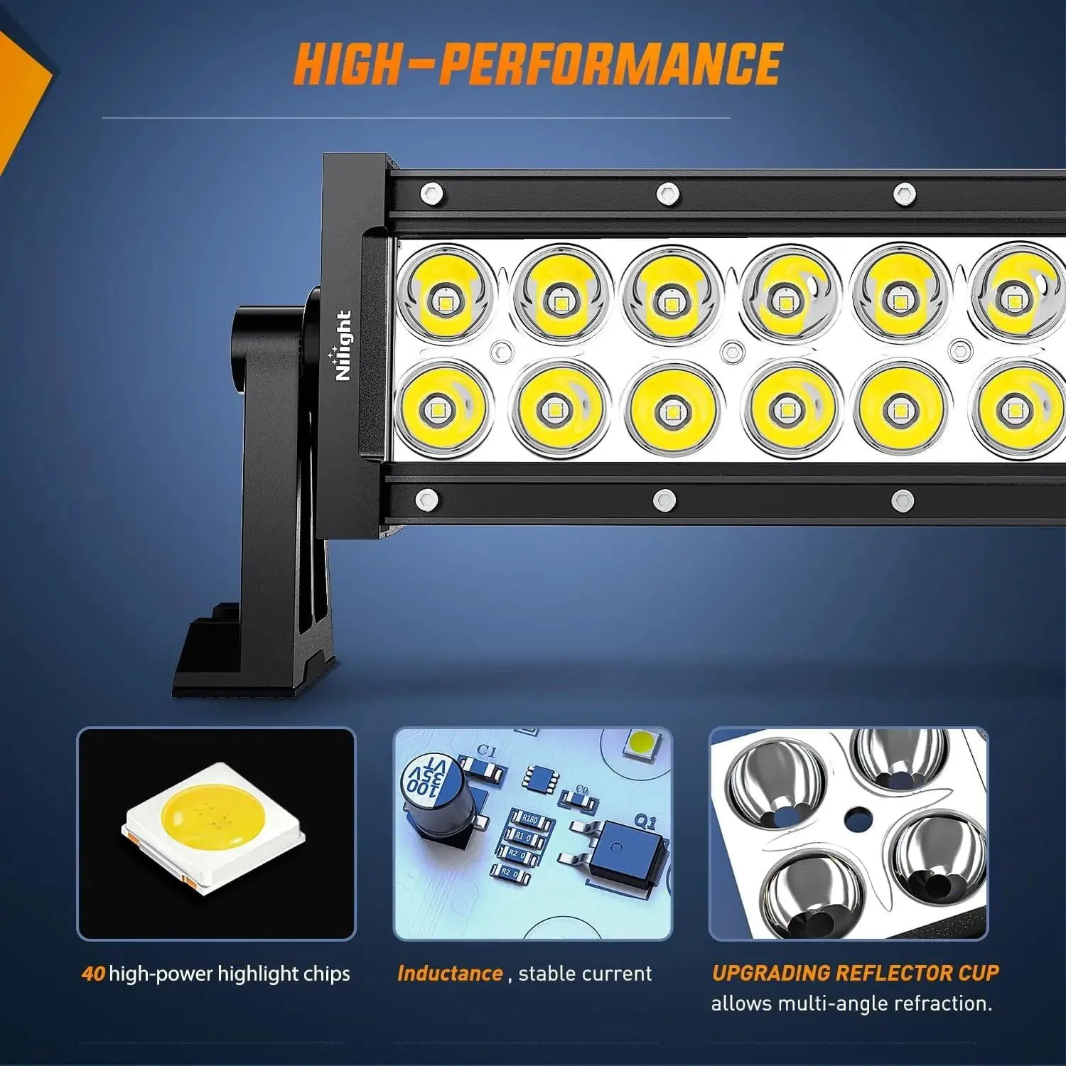 7.5 Inch 36W Double Row Spot Led Light Bars (Pair)