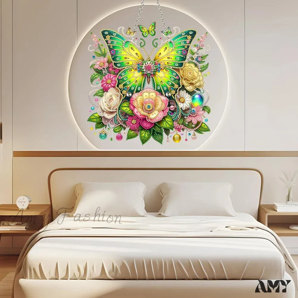 Acrylic Diamond Art Painting Wreath Kit - Butterfly-1