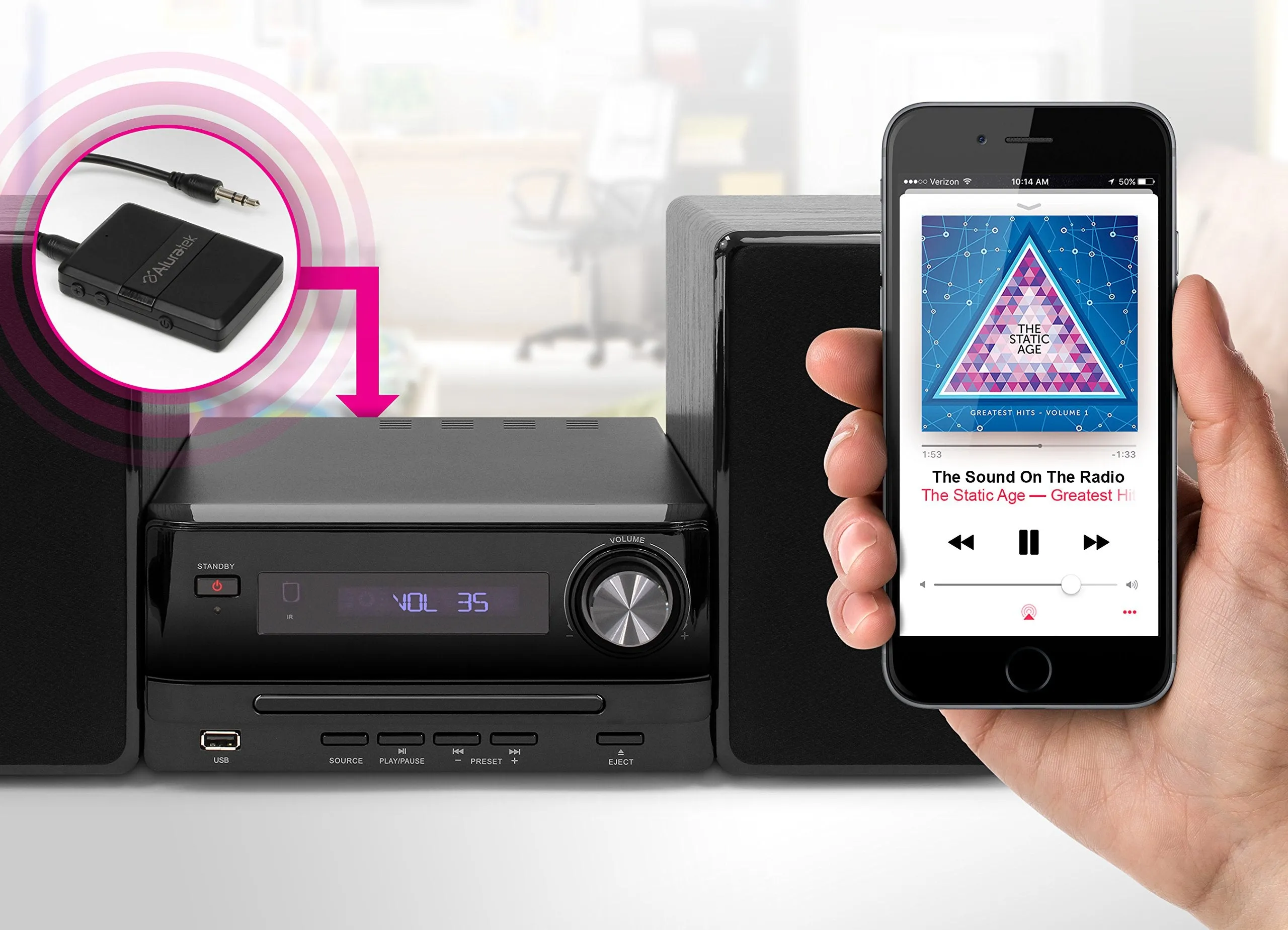 Aluratek ABC01F Universal Bluetooth Audio Receiver and Transmitter