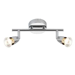 Amalfi 2 x 50 Watt GU10 Twin Bar Chrome Spot Light