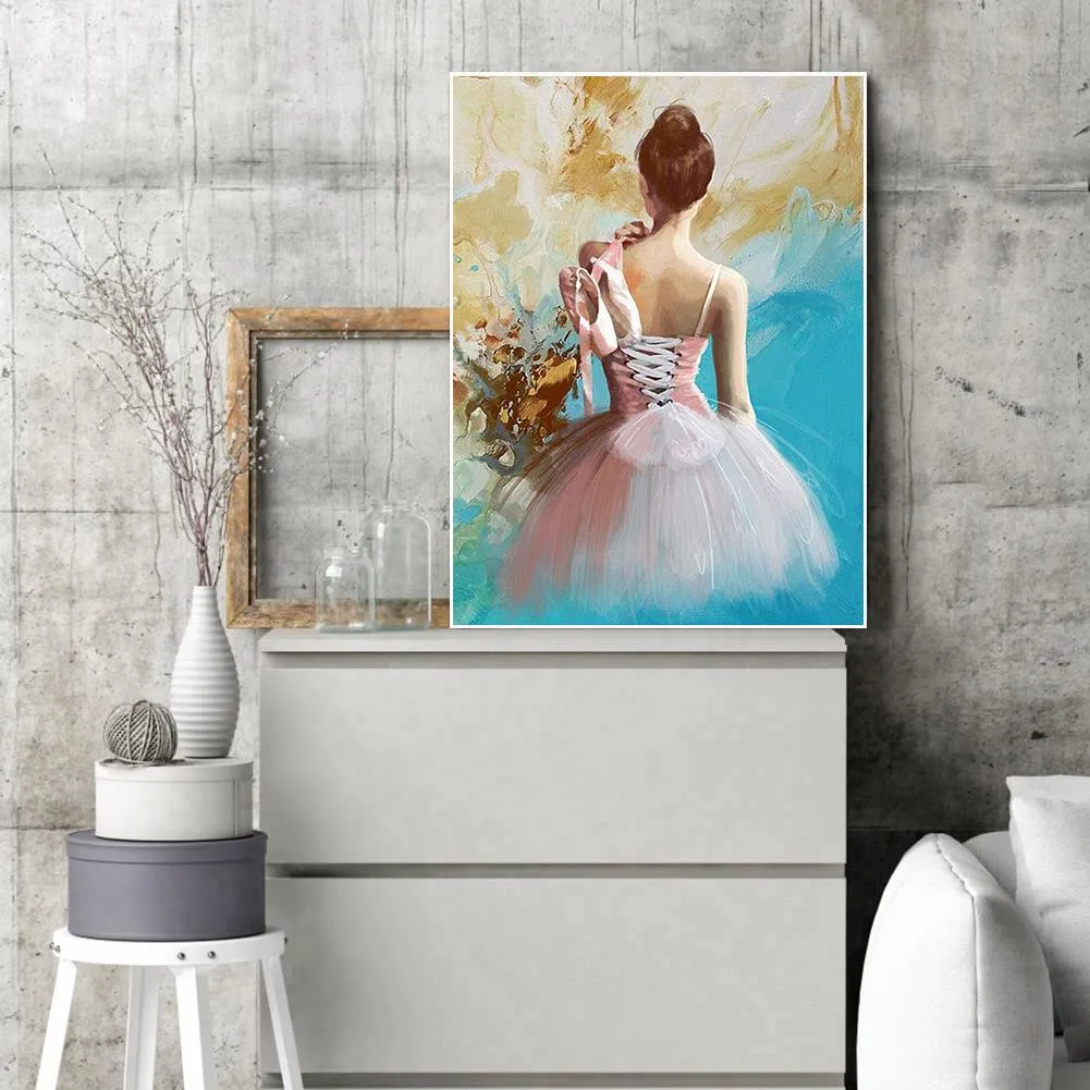 Ballet Girl - 5D DIY Round Drill Diamond Painting (Canvas 30x40cm/11.81x15.71in )