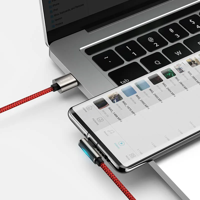 BASEUS PD 66W Elbow USB-C Charging Cable (1M) | Legendary Series QC3.0 Type-C L-Shaped Bend Charger Cable