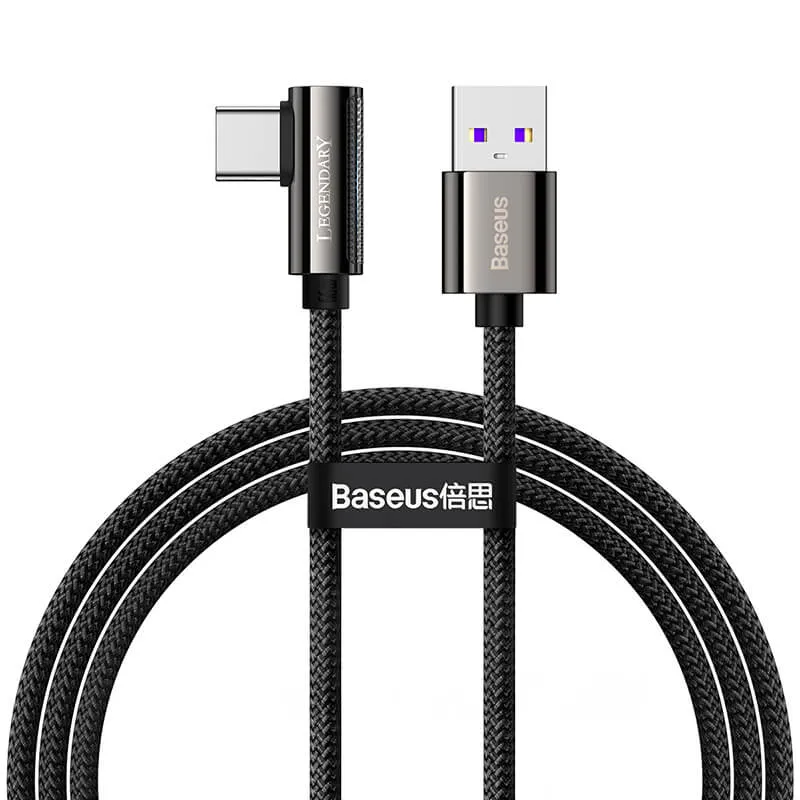 BASEUS PD 66W Elbow USB-C Charging Cable (1M) | Legendary Series QC3.0 Type-C L-Shaped Bend Charger Cable