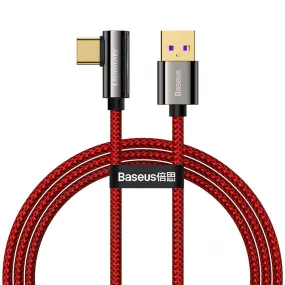 BASEUS PD 66W Elbow USB-C Charging Cable (1M) | Legendary Series QC3.0 Type-C L-Shaped Bend Charger Cable
