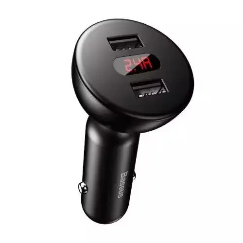 Baseus Shake Head Digital Car Charger - Black