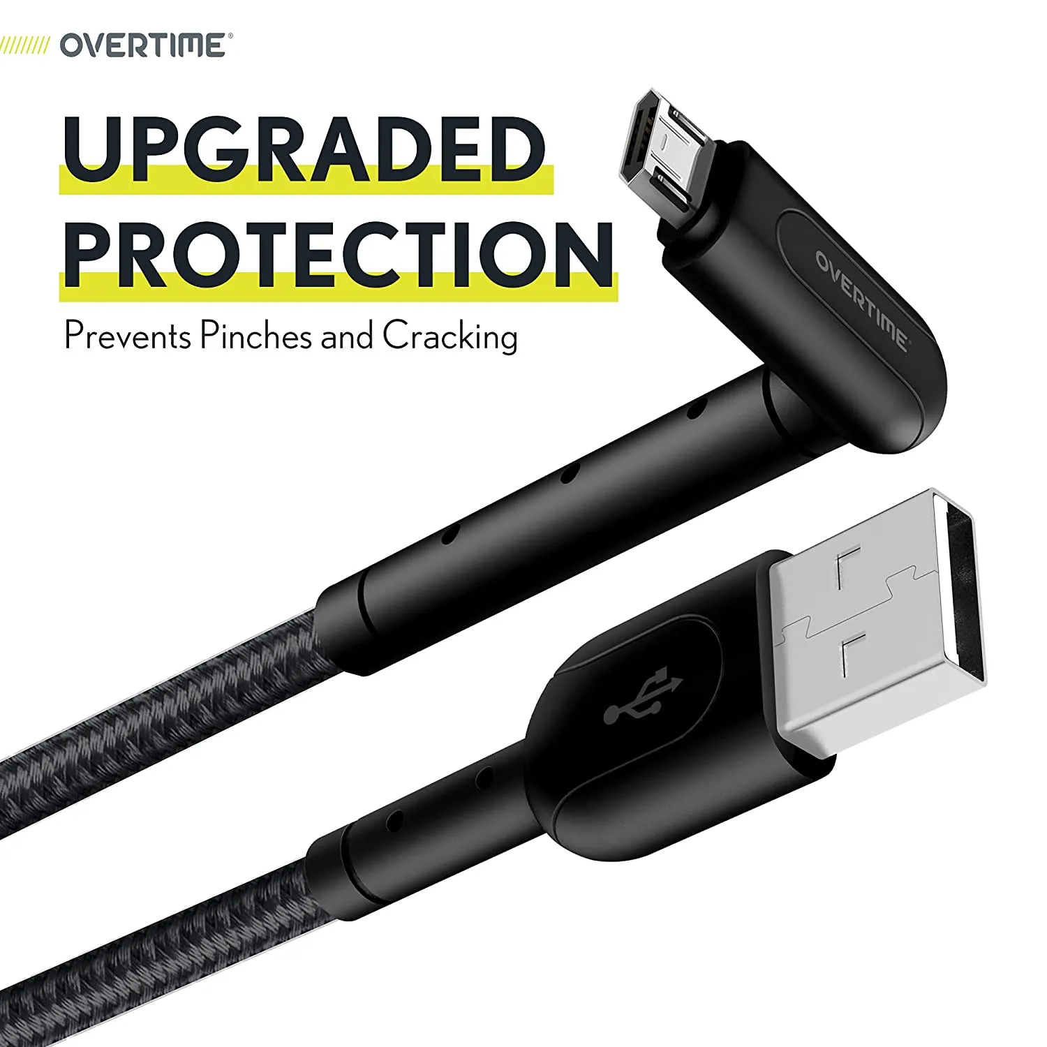 Braided Nylon High Speed Micro USB 90 Degree Charging Cable