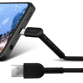 Braided Nylon High Speed Micro USB 90 Degree Charging Cable