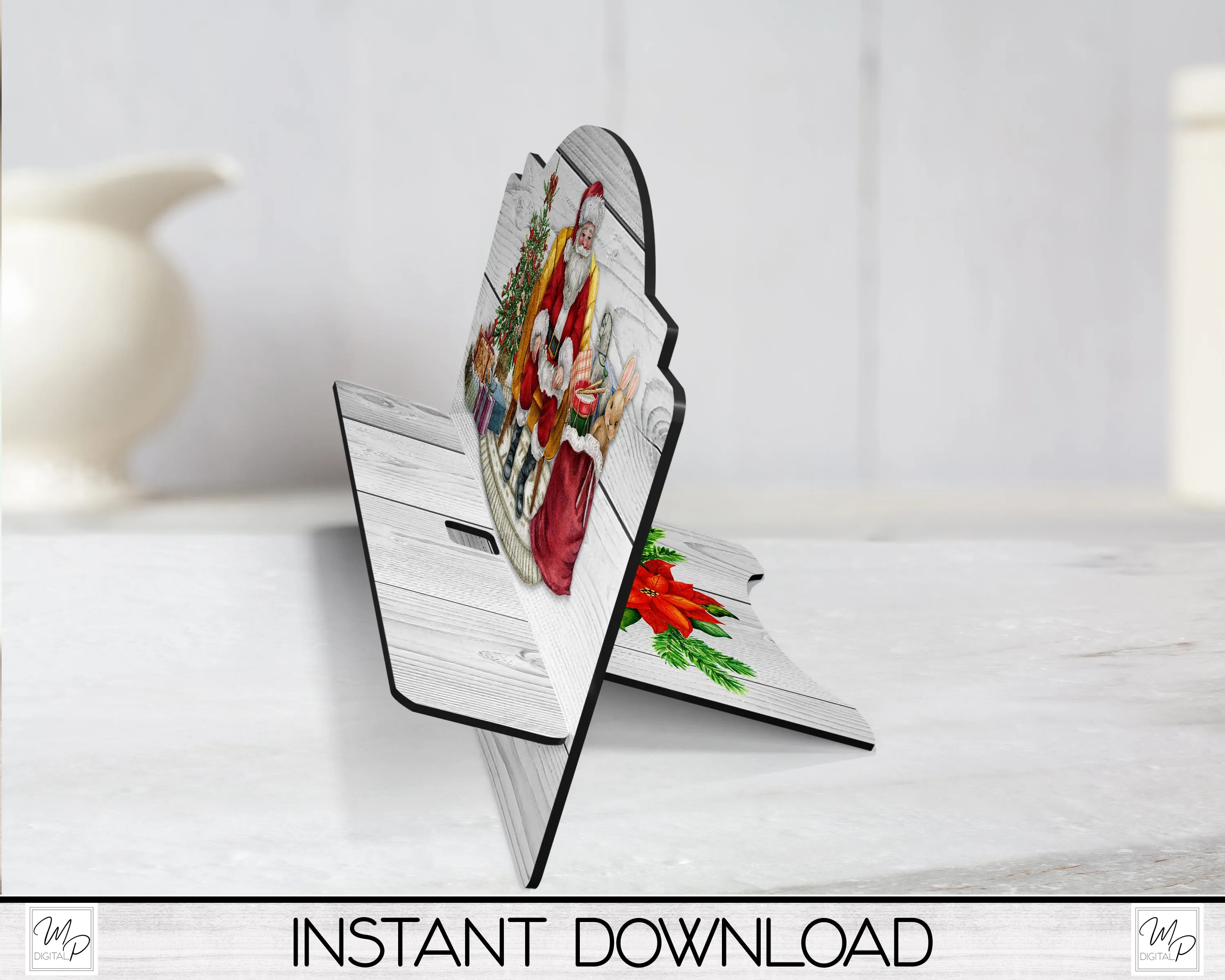 Christmas Santa Cookbook / Tablet Stand PNG for Sublimation Design, Digital Download