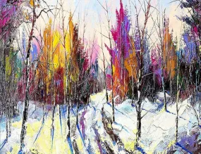 Colorful Forest Diamond Painting - Full Round/Square Diamonds, Autumn Rhinestone Art