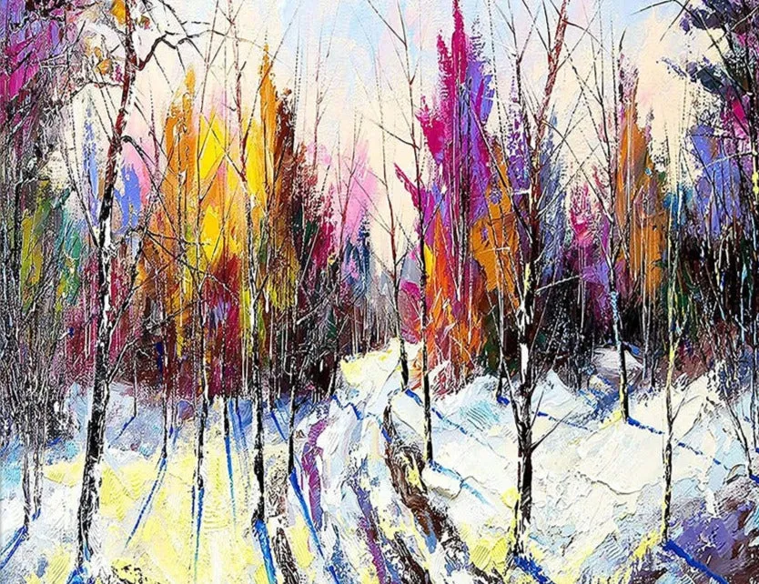 Colorful Forest Diamond Painting - Full Round/Square Diamonds, Autumn Rhinestone Art