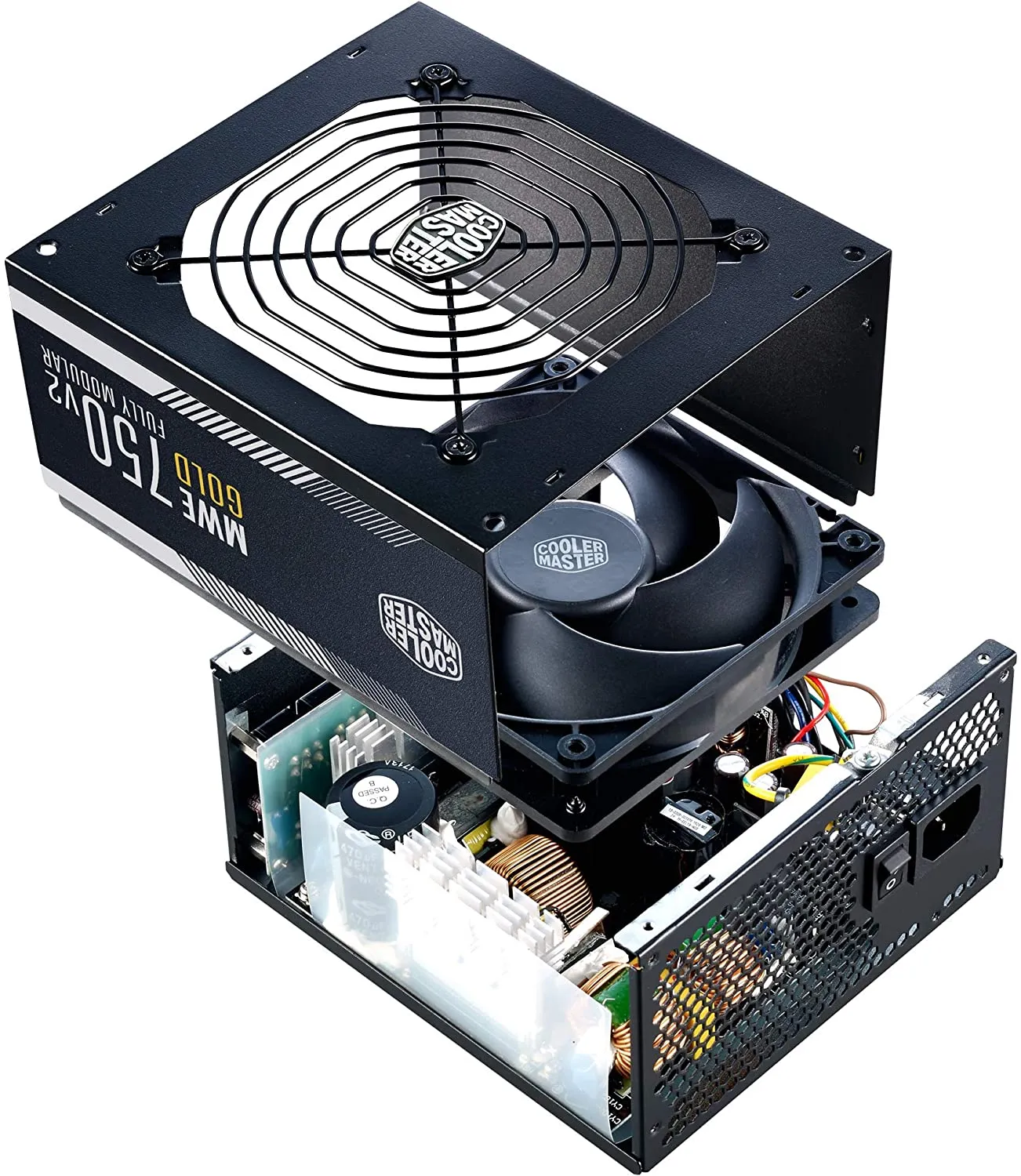 Cooler Master MWE Gold 750 V2 Full Modular, 750W, 80  Gold Efficiency, 2 EPS Connectors, 120mm HDB Fan, Semi-fanless Operation