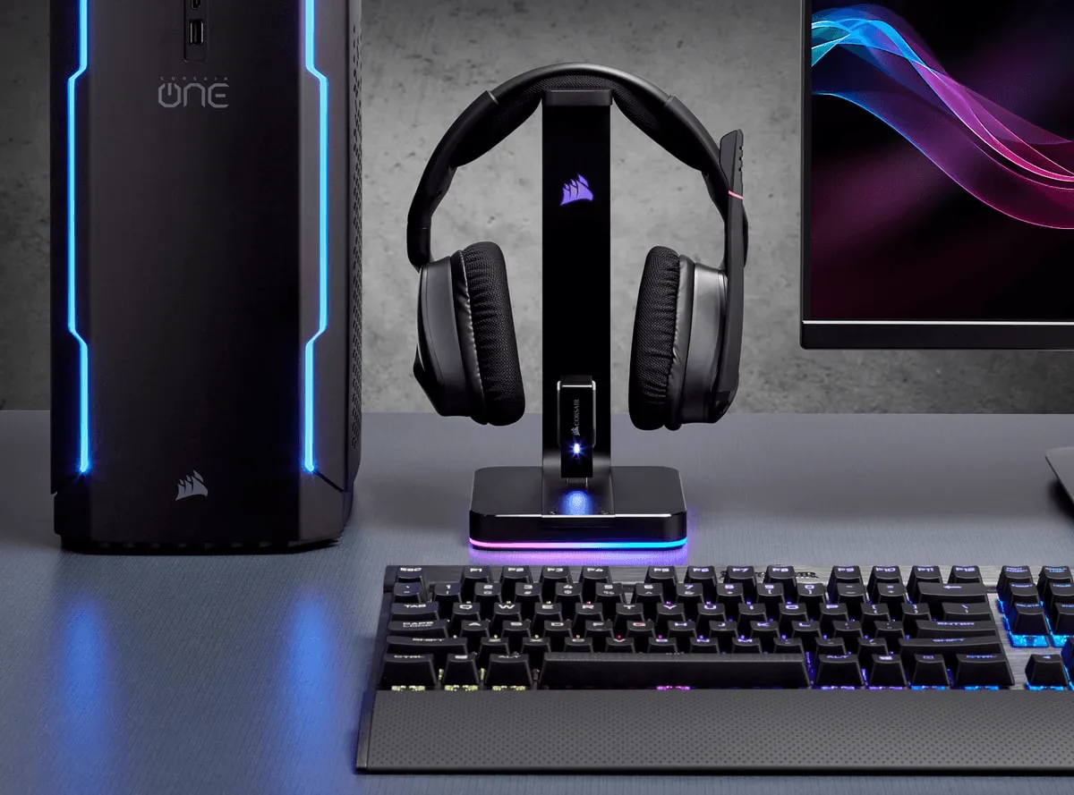 Corsair Gaming ST100 RGB Premium Headset Stand With 7.1 Surround Sound