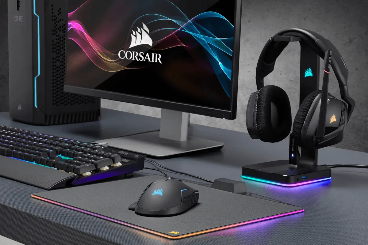 Corsair Gaming ST100 RGB Premium Headset Stand With 7.1 Surround Sound