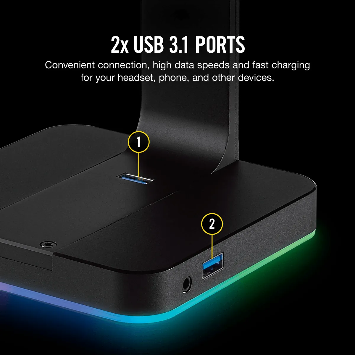 Corsair Gaming ST100 RGB Premium Headset Stand With 7.1 Surround Sound