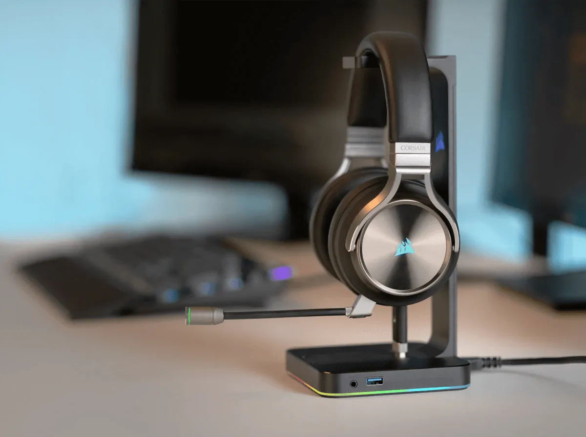 Corsair Gaming ST100 RGB Premium Headset Stand With 7.1 Surround Sound