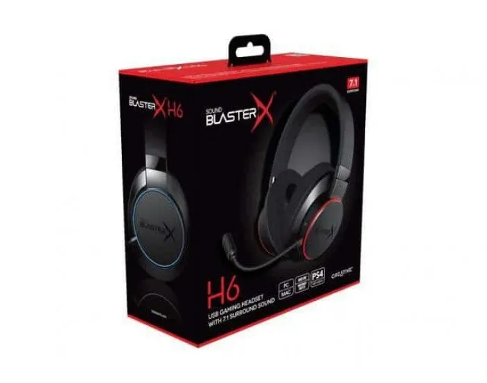Creative Sound BlasterX H6 RGB Lighting USB Wired Gaming Headphone