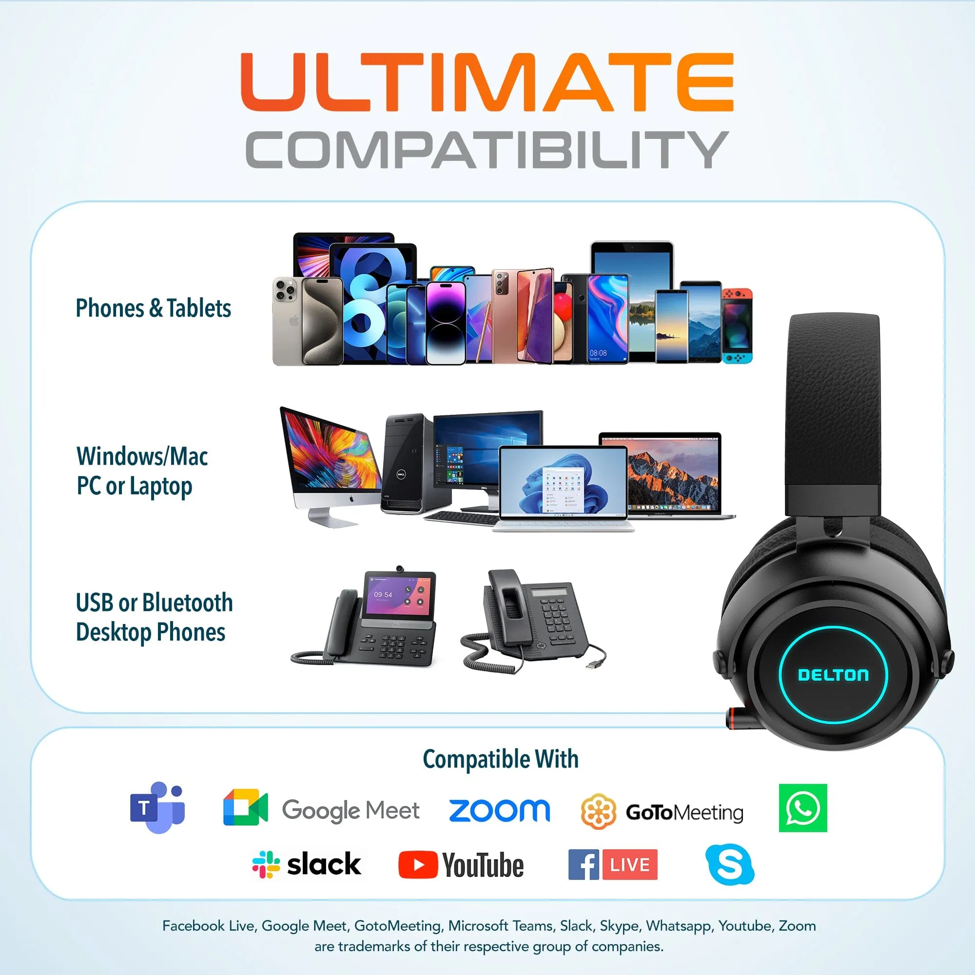 Delton G520 Wireless Bluetooth Headset Gaming and Computer Headphone