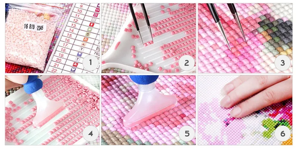 DIY Floral Diamond Painting | Pink Flowers | Full Round/Square Drill 5D Rhinestone Cross Stitch | DIY Diamond Kit
