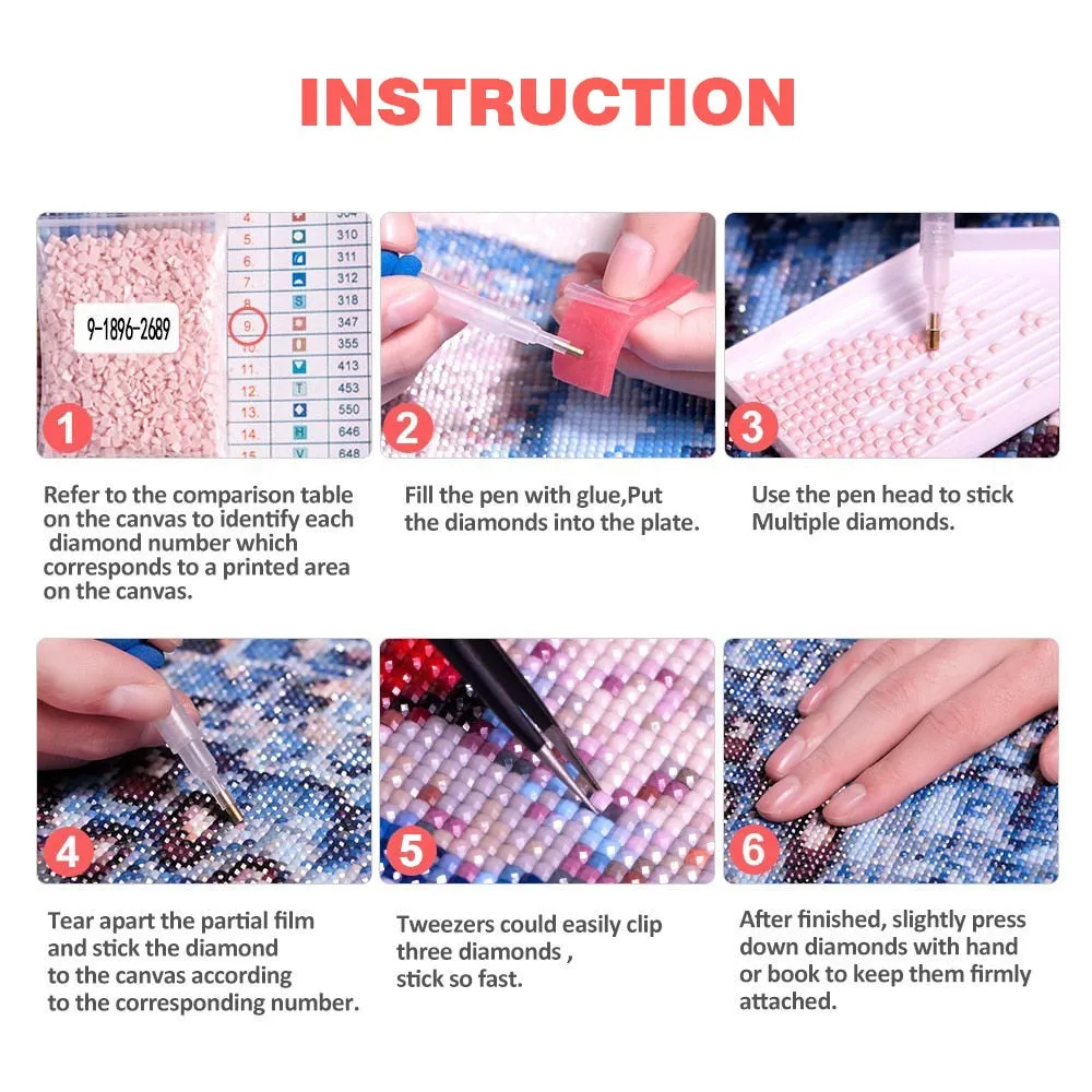 DIY Floral Diamond Painting | Pink Flowers | Full Round/Square Drill 5D Rhinestone Cross Stitch | DIY Diamond Kit