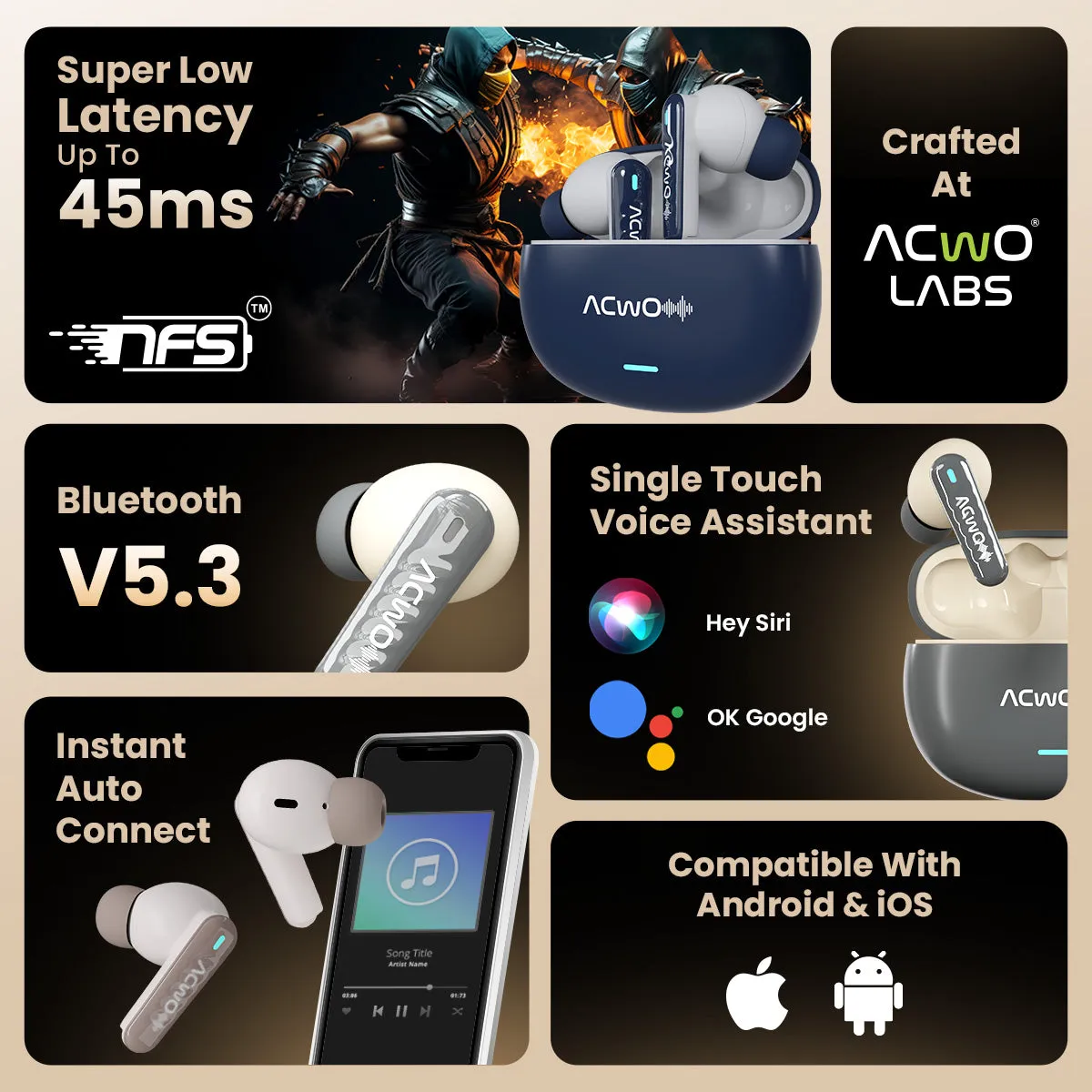 DwOTS 727 - Calling Fuscous Grey Earbuds