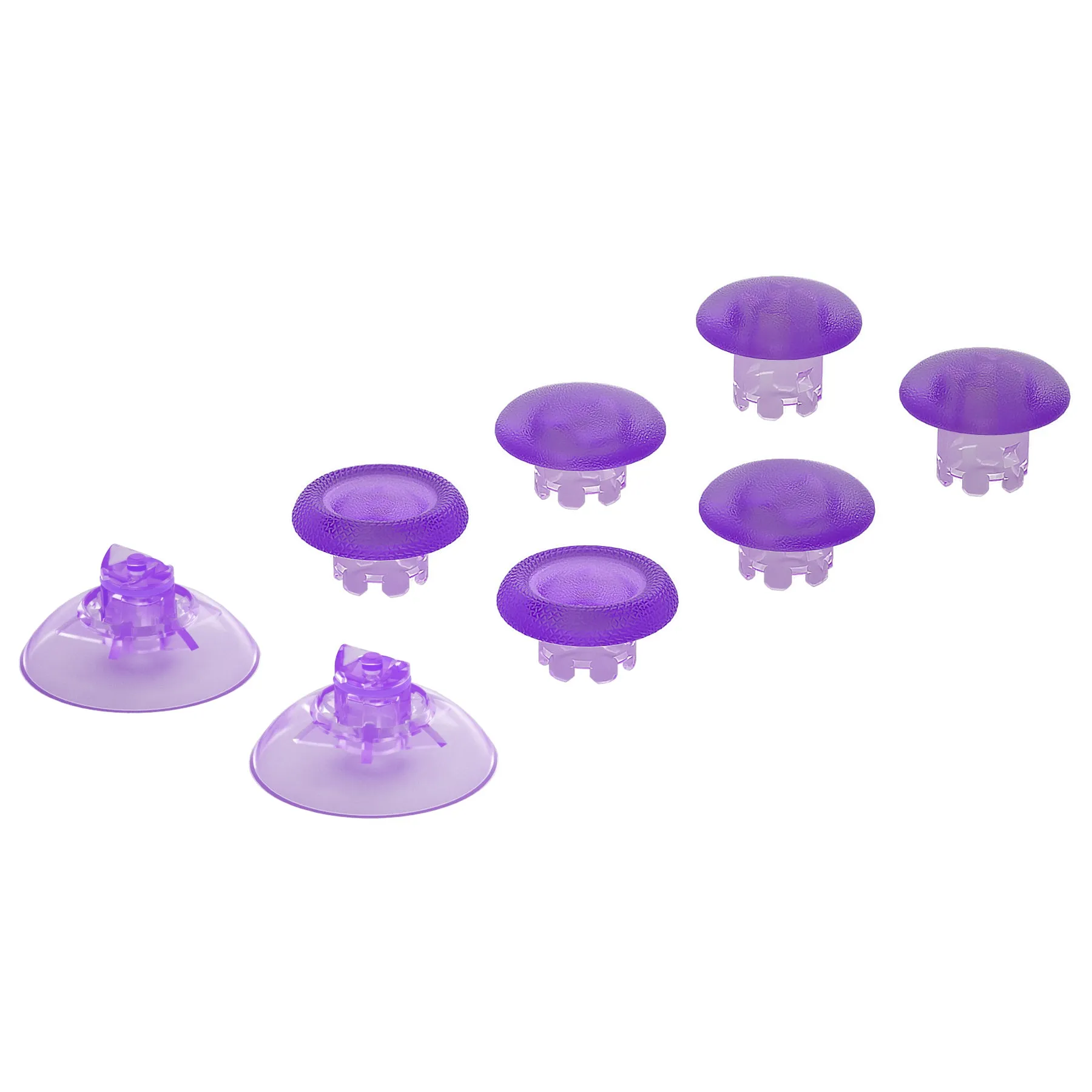 eXtremeRate EDGE Sticks Interchangeable Thumbsticks for Xbox Core Controller, Clear Atomic Purple Swappable Analog Stick Joystick for Xbox One S/X, Xbox Elite V1 Controller, for Nintendo Switch Pro Controller - AGLX3M008