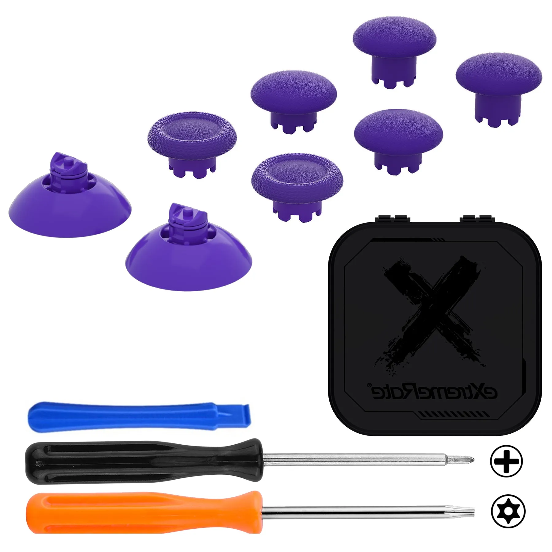 eXtremeRate EDGE Sticks Interchangeable Thumbsticks for Xbox Core Controller, Purple Swappable Analog Stick Joystick for Xbox One S/X, Xbox Elite V1 Controller, for Nintendo Switch Pro Controller - AGLX3M005