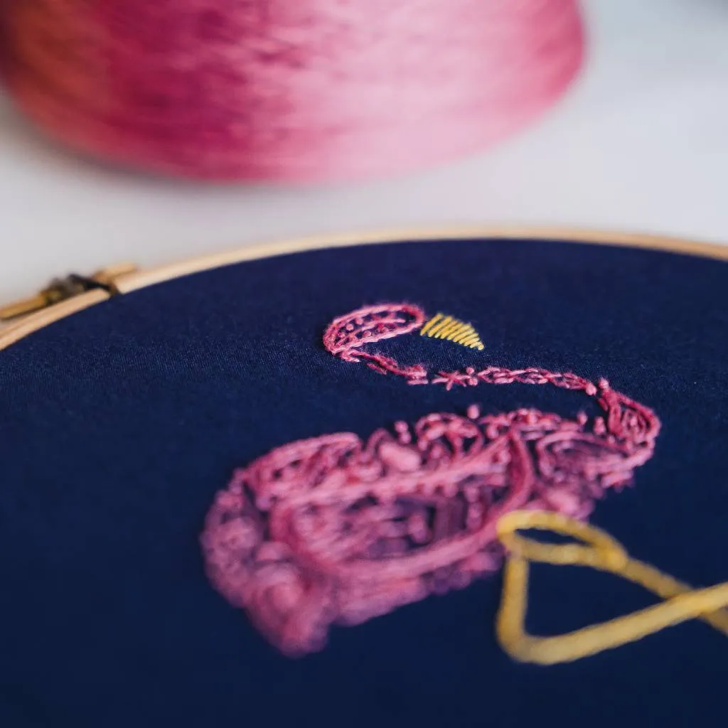 Flamingo Embroidery Kit