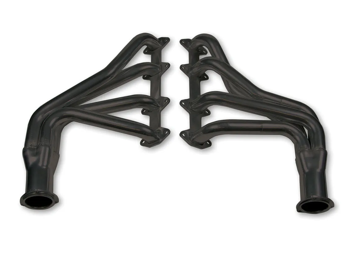 Flowtech Long Tube Headers - 1965-76 Ford F100/150/250 2WD - 352-428 - 1.75" - 3" Collector - Black Paint