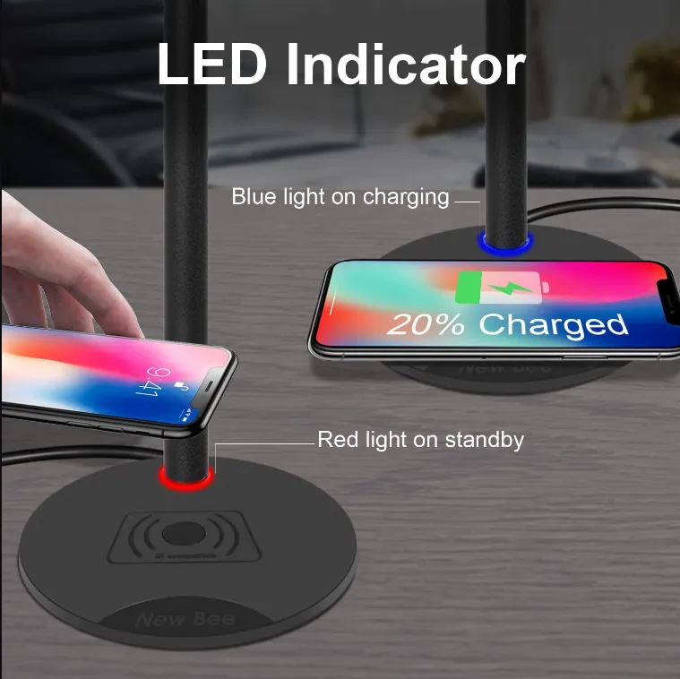 Gaming USB Headset Stand Fast Wireless Charging Headset Holder With LED For All Phones