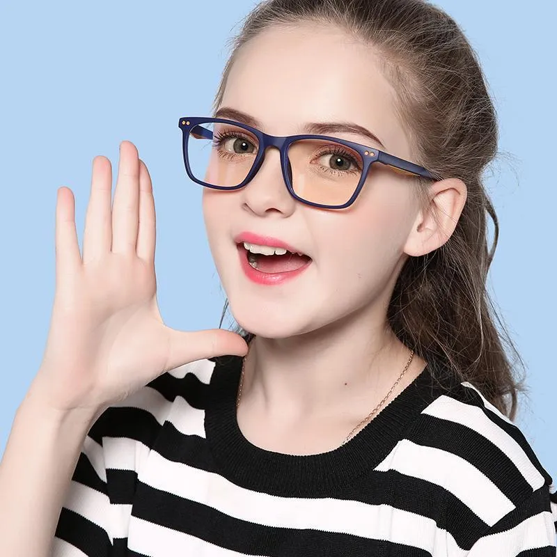 Genius - (Age 7-12)Children Blue Light Blocking Computer Reading Gaming Glasses-Blue