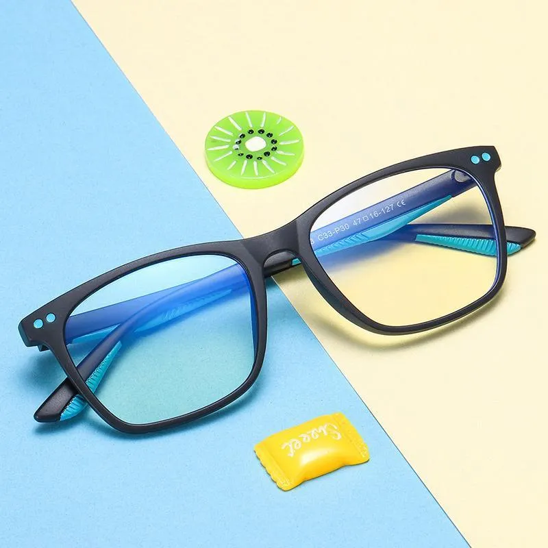 Genius - (Age 7-12)Children Blue Light Blocking Computer Reading Gaming Glasses-Blue