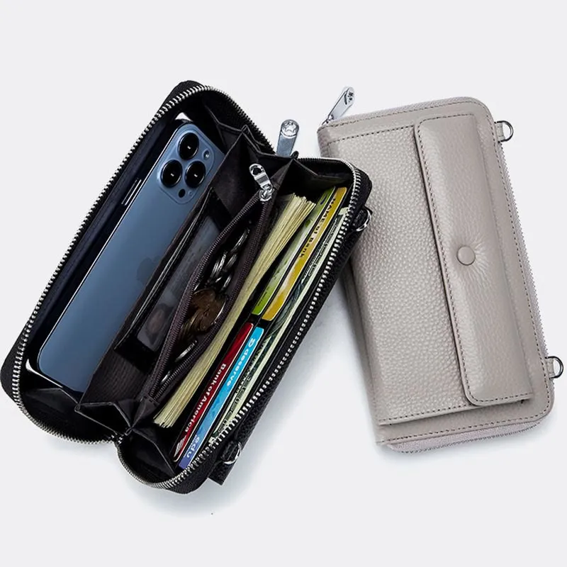 Genuine Leather Touch Screen Phone Bag Wallet Crossbody Purse