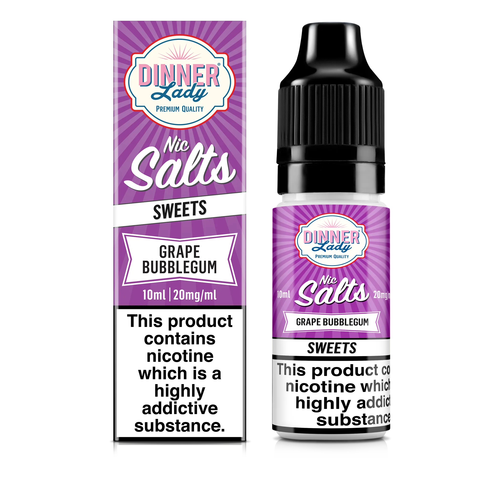 Grape Bubblegum  Nic Salts 50:50 10ml E-Liquid