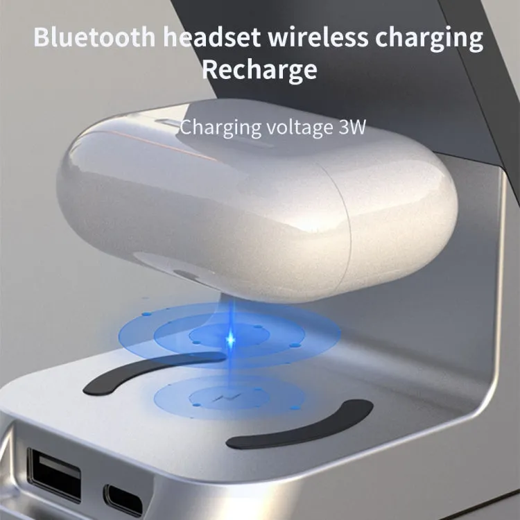H36 6 in 1 15W Alarm Clock Digital Display Magsafe Magnetic Wireless Charger for Mobile Phones / AirPods / iWatch