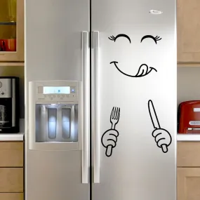 Happy  Fridge Delicious Face - Kitchen Vinyl Wall Stickers