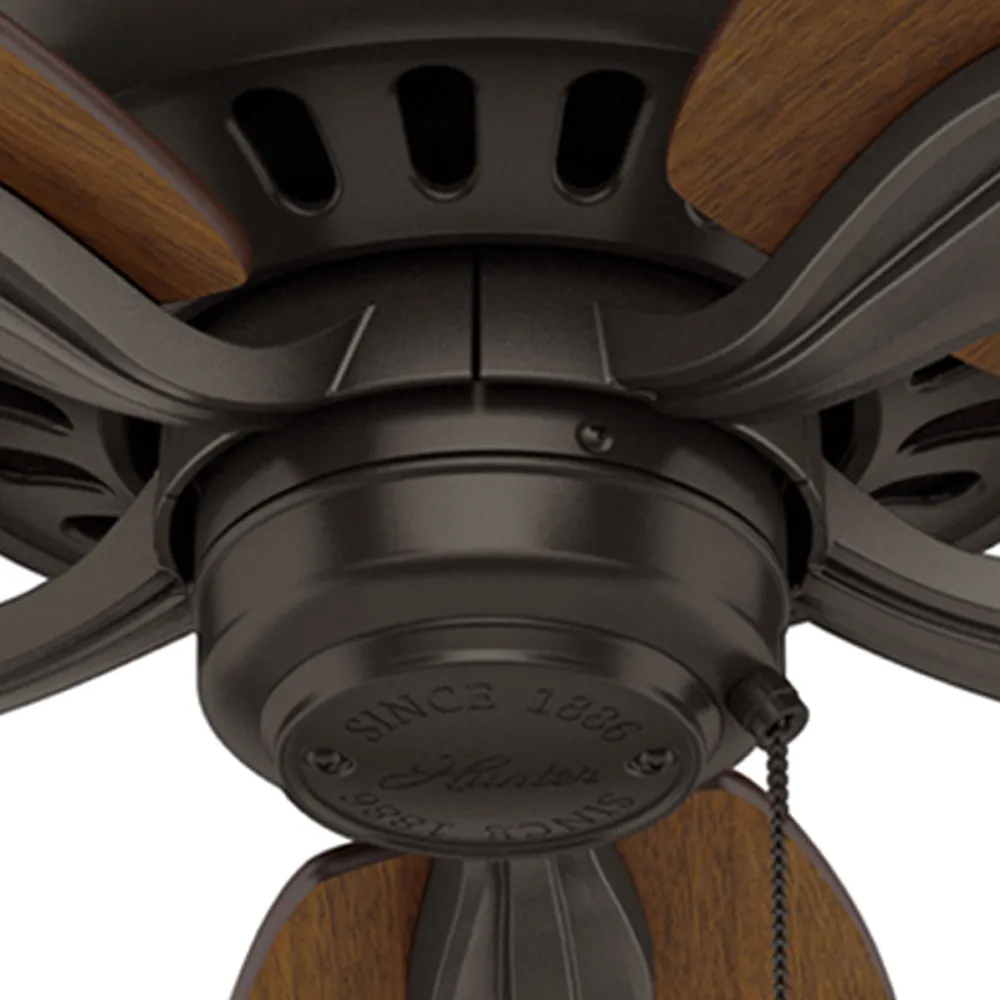Hunter 52 inch Newsome Damp Rated Ceiling Fan and Pull Chain