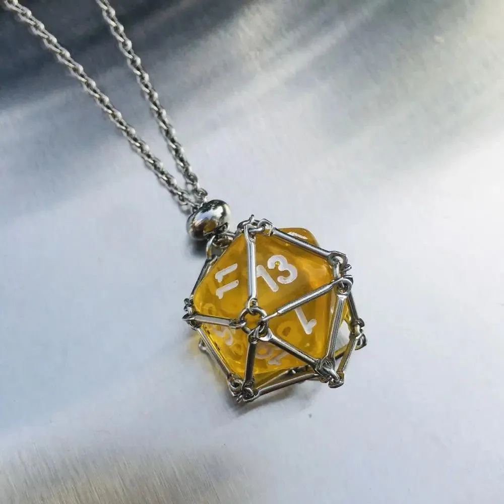 Jewelry, Pendant Crystal Net Metal Necklace Necklace Dice Pendant