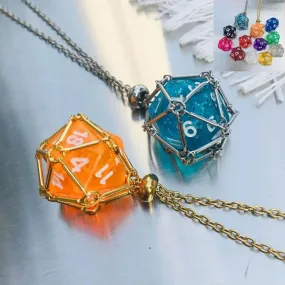 Jewelry, Pendant Crystal Net Metal Necklace Necklace Dice Pendant