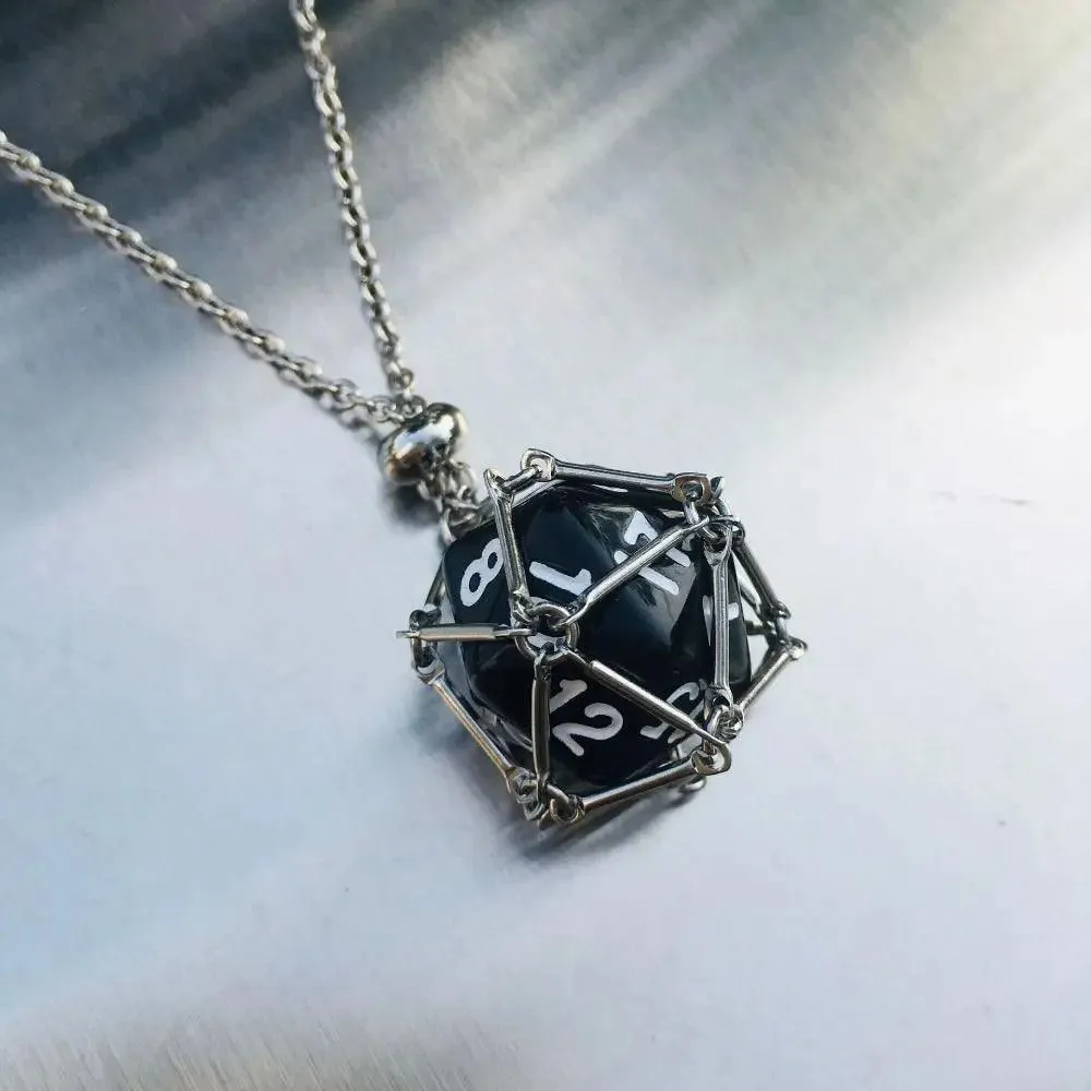 Jewelry, Pendant Crystal Net Metal Necklace Necklace Dice Pendant